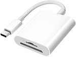 USB C SD Card Reader for iPhone 15/iPad/MacBook/Mac, xdgeLoad USB-C Type C SD Reader Supports SD and MicroSD Memory Card Adapter, Trail Camera Viewer Plug and Play - 2 Slots