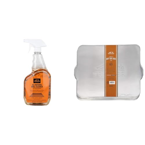 Grills BAC679 All Natural Cleaner Grill Accessories 946 ml & Pro 575/ Pro 22 Drip Tray Liner 5-Pack,Silver