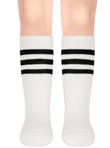 ENBAOHUI 5 Packs Toddler Soccer Socks Kids Tube Socks Girls Boys Soccer Socks Toddler Knee High Socks4