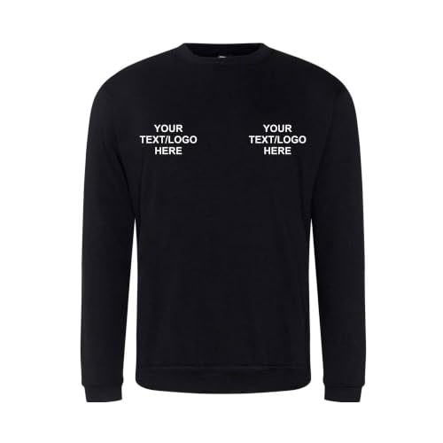 Image of Brook Hi Vis Personalised Sweatshirt – Custom Logo, Text Printed Premium Unisex Workwear Jumper for Men & Women, 10 Colour Options Unisex Sweatshirt Without Hood Black 4XL