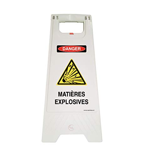 AUA SIGNALETIQUE - AUA SIGNALETIQUE - Chevalet signalisation - Poids 1KG en Plastique- (Matières Explosives Danger)