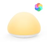 JolyWell Baby Night Light for Nursery, Soft Silicone Tap Control Night Lamp with 8 Color Changing, USB C Rechargeable Portable Kids Night Light, 1 Hour Timer Function, Warm Light for Breastfeeding