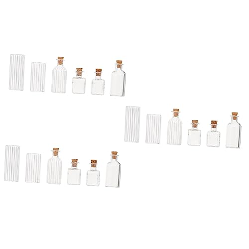 Alasum 18 St Dockhusvas Heminredning Klara Vaser För Blommor Minityrdekoration Torkad Miniatyrglasvas Minivaser Glas Liten Vas Vas Utsökt Transparent Vas Landsbygden