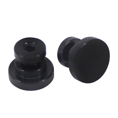 Image of Black Aluminum Seat Mounting Nuts Quick Release Seat Bolts Compatible with Harley Davidson Touring & Softail Rust-Resistant (2-Pack)