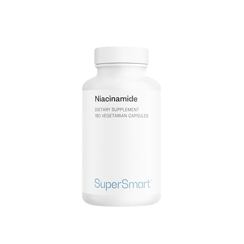Supersmart - Niacinamide - Forme de Vitamine B3 (Niacinamide) - Contribue à Améliorer la Fonction Cognitive | Sans OGM - 180 Capsules Végétariennes