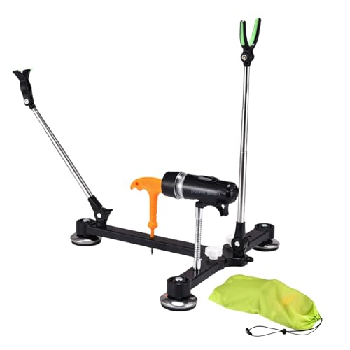 Portable Compacts Fishing Rod Holder with Nonslip Base Folding Rafts Ice Fishing Stand Easily to Setups Adjustable Fishing Rod H