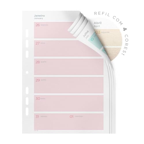 Refil argolado Ultra, agenda 2025 90 g, 16,5 x 24 cm