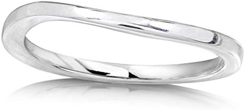 Kobelli 14k White Gold Curved Wedding Band