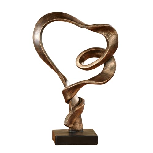 Touch of Class Lifes Journey Table Sculpture - Antique Gold - Love Statue Decor - Modern Decorative Sculptures for Desk, Bedside - Resin Abstract Heart Design - Ribbon-Like Representation by Touch of Class - Used condition - US$47.30