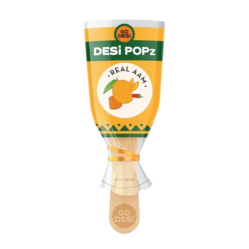 Image of GO DESi Popz - Real Aam Pop, Mango & Jaggery Candy, Aam Candy Packet, Fruit Toffee, Indian Snacks, 40 Pieces (Pack of 3)