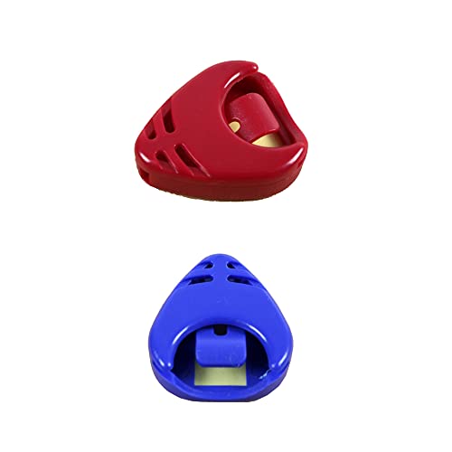 Rayzm Lot de 2 supports en plastique pour médiators de guitare, bleu et rouge - Les Beatles, Paul McCartney, John Lennon, RIngo Starr, George Harrison Rayzm Lot de 2 supports en plastique pour médiators de guitare, bleu et rouge