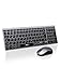 UGREEN Bluetooth Tastatur Maus Set kabellos (Bluetooth+2.4G), Wiederaufladbare Scherentastatur mit Maus 4000 DPI, Ultraslim Tastatur und Funkmaus für Windows/macOS/Linux/Android... Layout