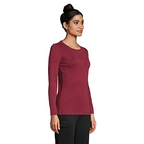 Lands' End Women's Ribbed Long Sleeve Cotton Tee #TOP19
