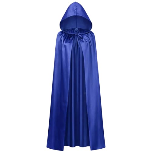 DvBCNMe Capa mágica para crianças, disfarce para crianças, azul mágico para fantasia infantil e traje de mago, suave para jogos de fantasia e exibições teatrais
