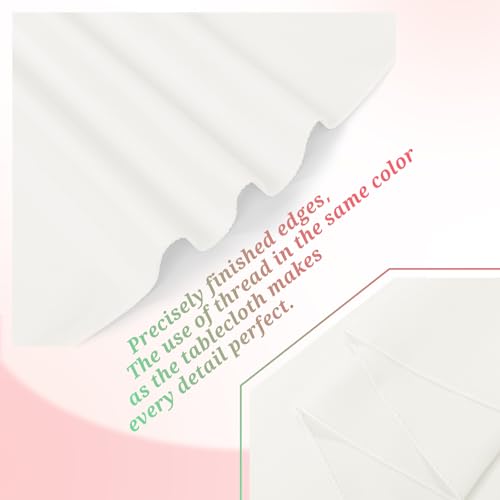 Teruntrue 12 Packs Ivory Tablecloths 60x102 inch Rectangle Table Cloth for 6 Foot Rectangle Tables, Washable Polyester Fabric for Wedding Parties Banquet Holiday Dinner Table Decorative, Ivory by Teruntrue - Used condition - Image 6