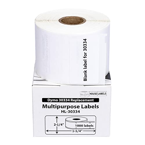 Houselabels Compatible Dymo 30334 Multipurpose Labels (2-1/4" X 1-1/4") Compatible With Rollo, Dymo Lw Printers, 5 Rolls / 1,000 Labels Per Roll #TOP5