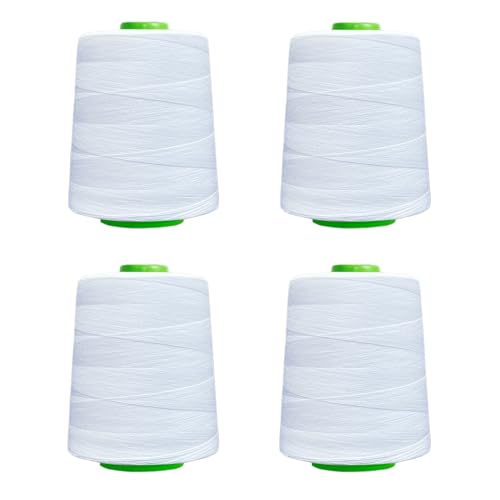 Hilos de coser blancos 4 unidades 7000 yd poliéster
