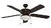 Trans Globe Lighting F-1003 ROB Protruding Mount, 5 Walnut Textured Blades Ceiling fan with 26 watts light, Oil-rubbed Bronze