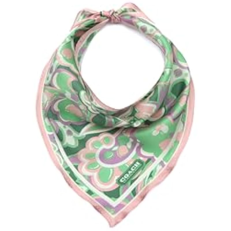 Coach womens Andrea Paisley Printed Silk Triangle Green/Purple One Size