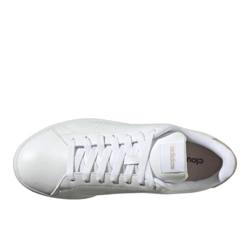 adidas Women's Advantage Sneaker, White/White/Wonder Taupe, 10.5 angle 5