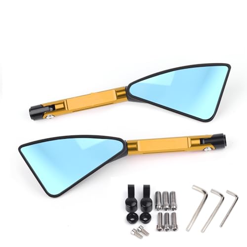 Espejo retrovisor de moto CNC oro para Aprilia Tuono V4R que elimina el punto ciego 2