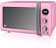 Swan Retro SM22030LPNEU Digital Mikrowelle 20L, 5 Leistungsstufen, Auftaufunktion, 60 Minuten Timer, 27cm Drehteller, Vintage Design, Rosa, 800W
