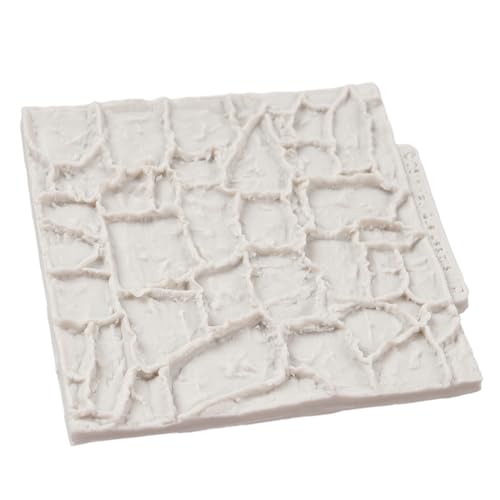 QDMOLDS Rock Texture Silicone Lace Mold Brick Wall Texture Fondant Molds Stone Texture Mold for Cake Decoration Cupcake Topper Chocolate Candy Polymer Clay Gum Paste Sugar Craft - Thumbnail 6