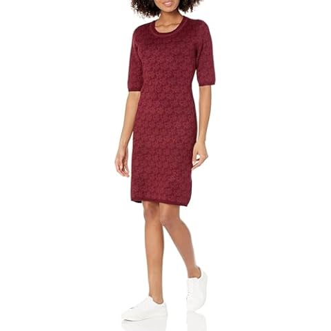 DKNY Women's Maroon Logo Sweater Dress Cover