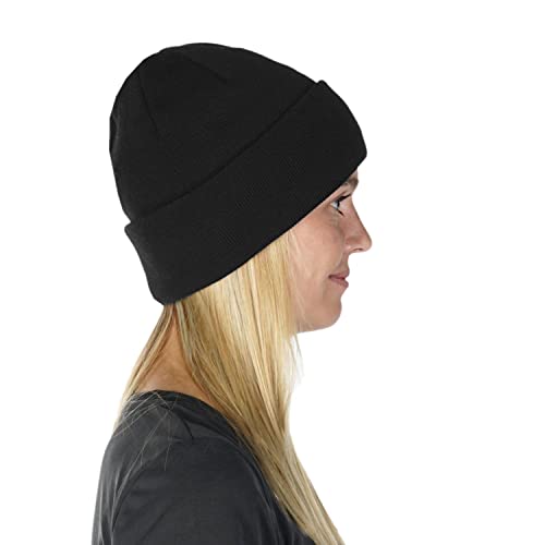 HANSEHELD Merino-Feinstrickmütze aus 100% Schurwolle, One Size, Schwarz – Bild 3