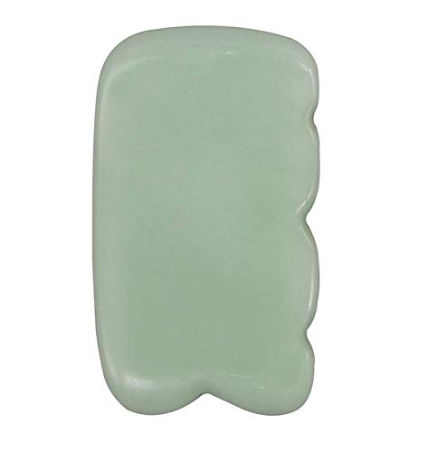 ORILEY OR-GSB-HZ-7-6 Hand Use Gua Sha Scraping Massage Tool for Facial Glow, Blood Circulation, Natural Jade Stone Removes Toxins, Prevents Wrinkles, Boost Radiance of Complexion (Light Green)