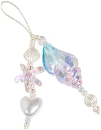 YWLUUOO Handcrafted Resin Earphone Accessory with Starfishes Charm and Heart Shaped Pearls Suitable for Mobile Phones Ornaments Stylish Earphone Holder Charm - 5