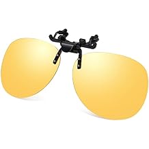 Costyle Polarized Clip on Flip up Rimless Sunglasses Over Prescription Glasses for Men Women Driving Fishing Traveling