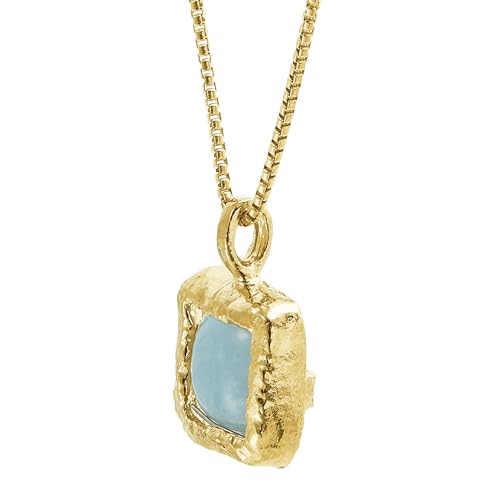 Silpada 'Mediterra' Natural Aquamarine Necklace in 14K Gold-Plated Sterling Silver, 16" + 2"2