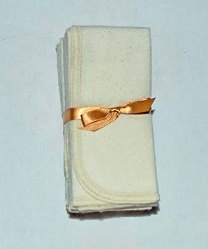 1 Ply Organic Cotton Flannel Paperless Towels 11x12 Inches Set of 10 Matching Organic Cotton Thread Handmade in the USA!