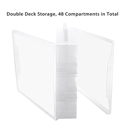 Btsky Double Sided Toy Storage Organizer With 48 Compartments, Toy Organizer Carrying Case For Hot Wheels Car, Matchbox Cars, Mini Toys, Small Dolls, And More Mini Cars Collection(Clear) #TOP3