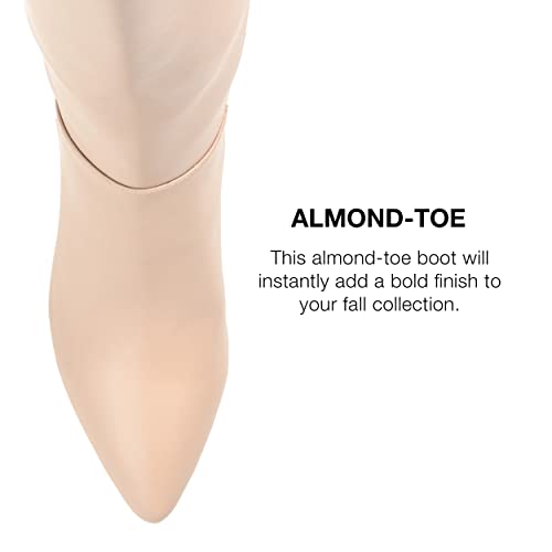 Journee Collection Womens Landree Boot With Block Heel And Zipper Entry, Nude (Wide Calf), 8.5 #TOP30