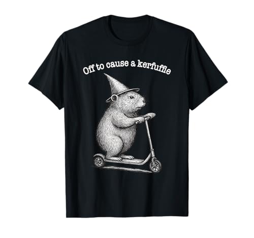 Off to Cause a Kerfuffle Scooter Groundhog T-Shirt