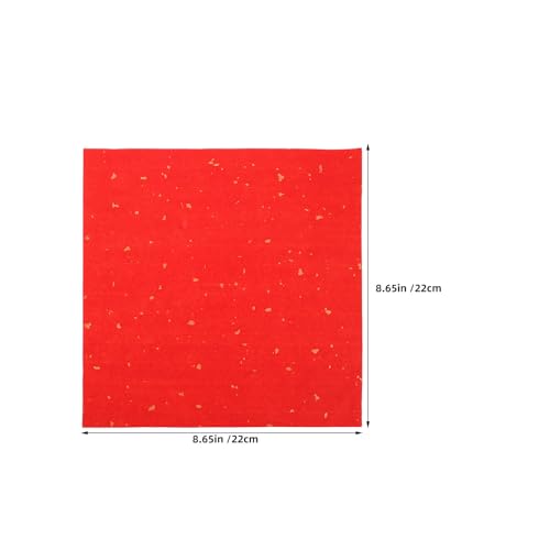 Kisangel 80 Sheets Red Xuan Paper for Chinese Calligraphy Practice with Grid Layout, Lightweight Ink Absorption Sheets, 8.65x8.65 Inches, for Spring Festival Couplets and Painting Learning, - Image 2
