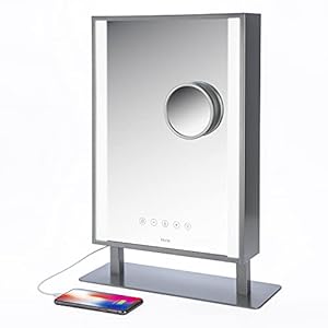 Image of iHome Beauty Studio PRO Vanity Stereo Speaker with Bluetooth, Speakerphone, USB Charging and Removable 10x Detail Mirror