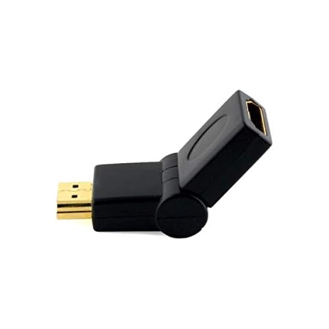 Cablesson Swiveling Male to Female HDMI Adapter - 180 Degree Rotation 90 angle Smart Swivel HDMI Male To HDMI Female M/F Joiner 1080p High-Speed Converter - Gold Plated 3D v1.3/1.4/2.0-4k2k Cover