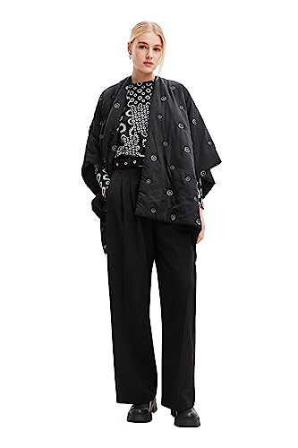 Poncho mini Atre Elbrus Desigual para mujer en color negro