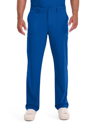 Dickies Scrub Pant for Men Natural Rise Drawstring Bottoms with 6 Pockets and Back Elastic Waistband - DK015, XL, Royal