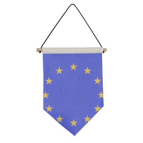 Drapeau Union européenne sur toile sans pli pour mur de bureau