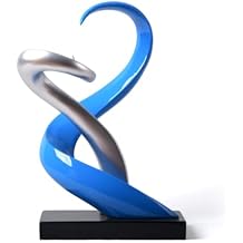 HAUCOZE Modern Sculpture Decor Abstract Flame Figurine Home Art Table Centerpiece Gift for Bedroom Living Room Polyresin 17.7 Inch