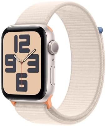 Apple Watch SE (2nd Gen) (GPS + Cellular, 40mm) - Starlight Aluminum Case with Starlight Sport Loop, One Size (Renewed) image 4