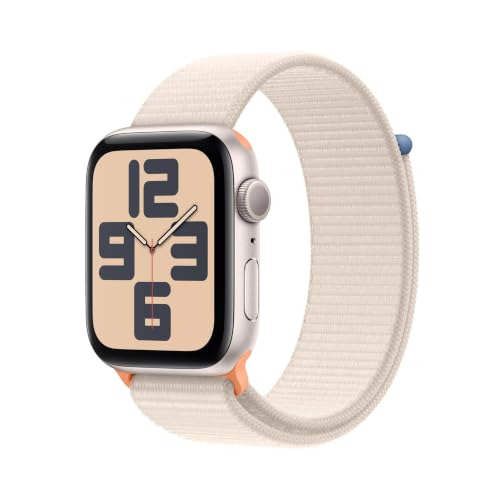 Apple Watch SE (2nd Gen) [GPS + Cellular, 40mm] - Starlight Aluminum Case with Starlight Sport Loop, One Size (Renewed)
