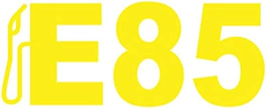 RDW E85 Sticker - Decal - Die Cut - Fossil Fuels Ethanol Fuel - Yellow 1.50" x 0.60"