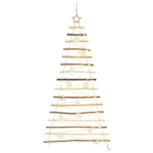 vidaXL Árbol de Navidad Natural 150 cm Madera Maciza de Fresno, Sala, Decoración Moderna, Árbol de Navidad Hecho a Mano, Decoración única para el hogar, Toque Minimalista