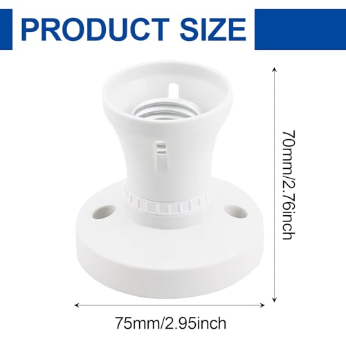 1 Pcs E27 Ceiling Mounted Screw Socket, E27 Lamp Base Socket Converter, LightBulb SocketLamp Fitting, Light Bulb Holder Lamp Bases, E27Light Bulb Holder for Ceiling PendantE27 Screw Fitting - Image 3
