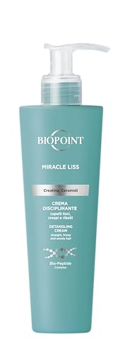 Biopoint Miracle Liss - Crema para el cabello sin enjuague suave 72h, acción ultraligera, nutritiva y disciplinante contra el encrespamiento, 200 ml